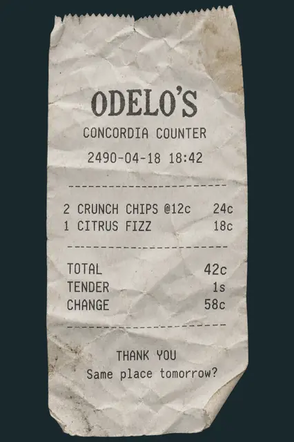 Odelo’s counter receipt